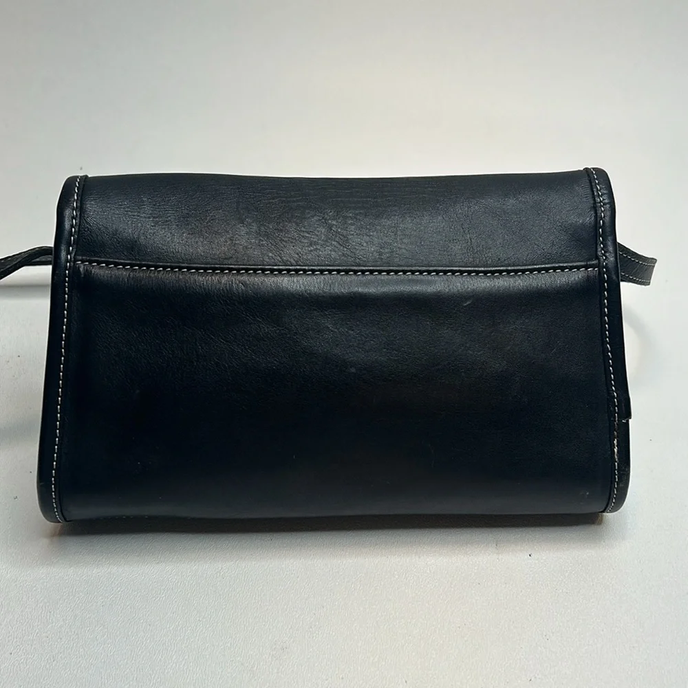 COACH 9140 Martini Flap, Vintage From 1999, Blk Leather With White Stitching USA - Picture 3 of 10